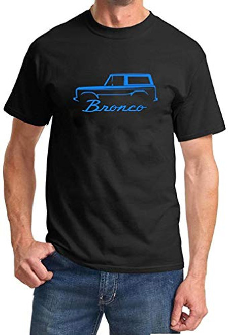 1966-77 Ford Bronco Classic Color Design Tshirt Large Blue