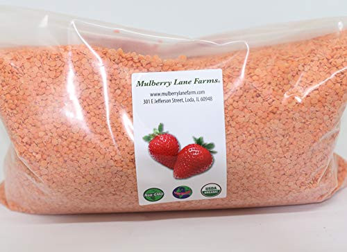 Red Lentils 5 Pounds USDA Certified Organic  Non-GMO Bulk  Product of USA