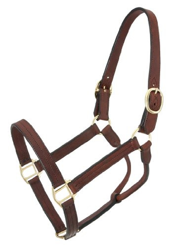 Tough 1 Royal King Leather Track Halter  Brown  Horse