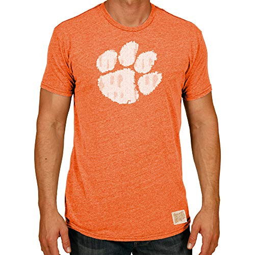 Elite Fan Shop Clemson Tigers Retro Triblend Tshirt Orange - X-Large