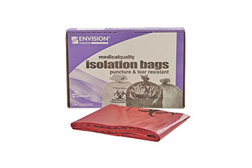 Stout by Envision - ISR-5055-XH 50-55 Gallon Red Biohazard Waste Disposal Bags - 25 Bags - 3 mil Hospital Grade Puncture  and  Tear Resistant Infectious Medical Waste Bags
