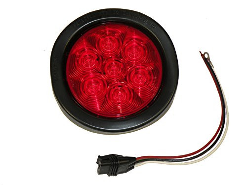 Peterson 4" Round L.E.D. Red Tail Light Kit - LumenX  817KR-7  - Single