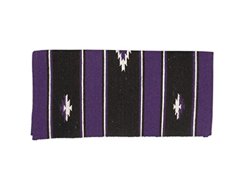 Tough 1 55% Wool Sierra Saddle Blanket 32"X32"  Dark Purple Black Cream