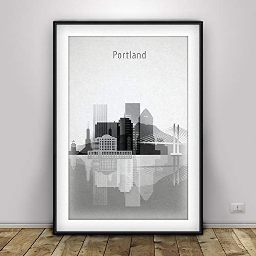 Portland Black and White Print - Portland skyline Portland Poster Portland Skyline Oregon USA Cityscape Art Print Poster. Unframed print Portland Black and White Print - Portland skyline Portland Poster Portland Skyline Oregon USA Cityscape Art Print Poster. Unframed print