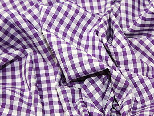 Minerva Crafts 1 4" Check Corded Gingham Dress Fabric Purple - per metre