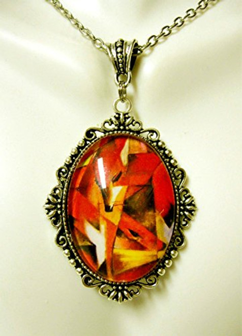 Red foxes by Franz Marc pendant and chain - WAP09-053 Red foxes by Franz Marc pendant and chain - WAP09-053