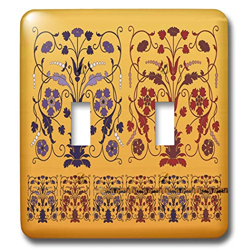 3dRose lsp_40778_2 N Art Deco Double Toggle Switch  Red Purple