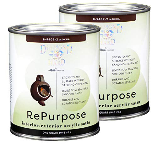 Majic Paints Interior Exterior Satin Paint  RePurpose your Furniture  Cabinets  Glass  Metal  Tile  Wood and More  Mocha Brown  2-Quart