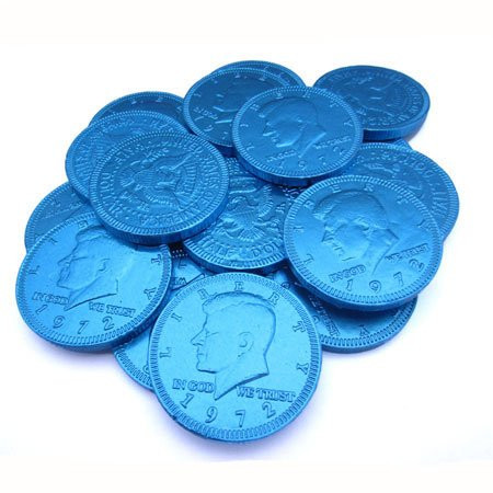 Fort Knox Milk Chocolate 1.5-inch Coins - Blue Foil  1 lb