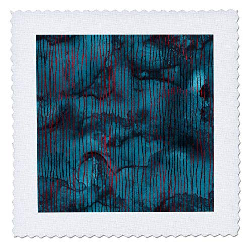 3dRose Modern Teal and Red Stripes In An Image Of Watercolor Pattern - Quilt Squares qs_341296_8 3dRose Modern Teal and Red Stripes In An Image Of Watercolor Pattern - Quilt Squares qs_341296_8