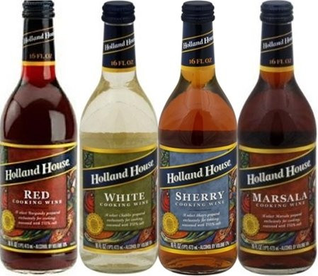 Holland House Cooking Wine 16oz Bottle  Pack of 4  Select Flavor Below  Sampler Pack - 1 Each of Red White Marsala  and  Sherry