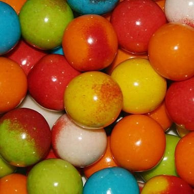 Dubble Bubble Lightning Bolt 24mm Gumballs 1 Inch  3 Pounds Approximately 150 Gum Balls.