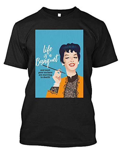 Banquet Rosalind Russell Auntie Mame Hollywood Alejandro Mogollo Art Gift T Shirt Unisex T-Shirt Black-L Banquet Rosalind Russell Auntie Mame Hollywood Alejandro Mogollo Art Gift T Shirt Unisex T-Shirt Black-L