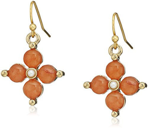 1928 jewelry 14k gold tone semi precious gemstone carnelian drop earrings 1928 jewelry 14k gold tone semi precious gemstone carnelian drop earrings