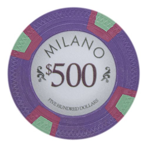 Claysmith Gaming Milano Poker Chip Lightweight 10-Gram Casino Clay  Pack of 50  500 Purple