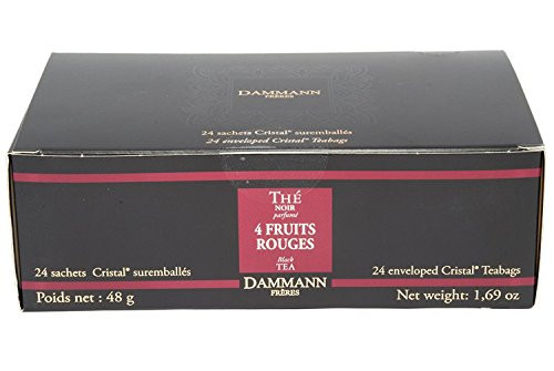 DAMMANN FRERES Four Fruit Rouges Black Tea, 24 Cristal Teabags
