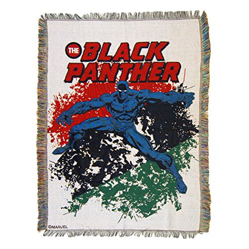 Marvel's Black Panther  "Panther Defend" Woven Tapestry Throw Blanket  48" x 60"  Multi Color