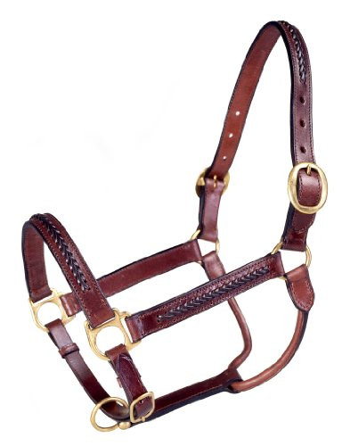 Tough 1 Royal King Braided Leather Halter  Brown