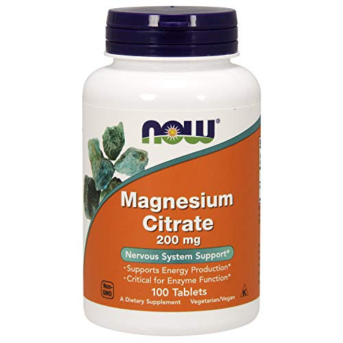 Now Foods Supplements Magnesium Citrate 200 mg Enzyme Function Nervous System Support 100 Tablets 100 Count Pack of 1 300.0 Count Now Foods Supplements Magnesium Citrate 200 mg Enzyme Function Nervous System Support 100 Tablets 100 Count Pack of 1 300.0 Count
