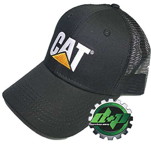CAT Logo Caterpillar Black mesh Back Trucker hat Truck Diesel Gear Cap