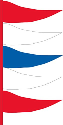 SSWBasics Plasticloth Antenna Pennant - Red White Blue - 32" H x 12" W - Pack of 12