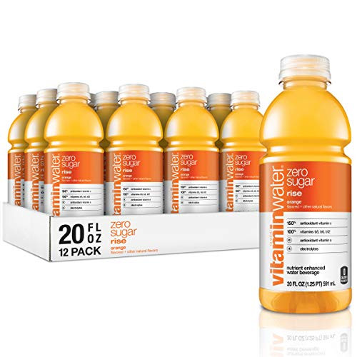 vitaminwater zero rise  orange flavored  electrolyte enhanced bottled water with vitamin b5  b6  b12  20 fl oz  12 pack