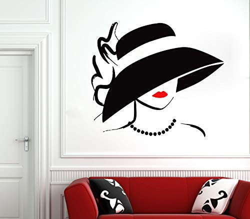 Wall Decal Window Sticker Beauty Salon Red lips Woman Face Hair Salon Hairstyle Style Hair 2928