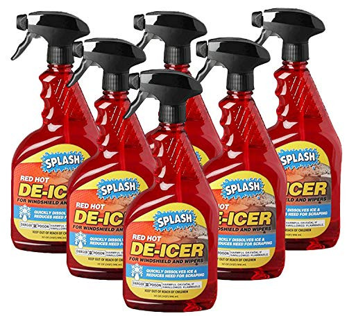 SPLASH Red Hot De-icer Windshield and Wipers Trigger Spray  32 Ounces  Pack of 6