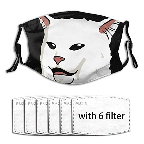 Angry Woman Yelling At Confused Cat Face Creative Funny Pm2.5 Fives-Layer Non-Woven Fabric Meltblown Fabric Replaceable Filter Elements