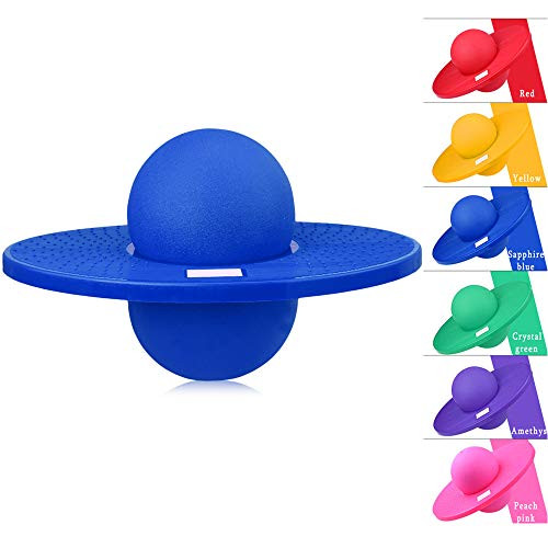 BISOZER Pogo Ball  Hop n' Hop Pogo Hopper  Pogo Ball Fun Hopper Sports High Balance Bounce Jump Board Ball Platform Fitness Ball for Aerobic Balance and Coordination Exercises  Blue