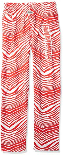 Zubaz Men's Officially Licensed WWE Hulk Hogan Zebra Pant with Red White Hulkamania Logo  Red White  Large