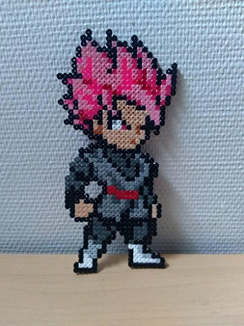 Sprite black goku rose - dragonball super - hama beads - pixel art