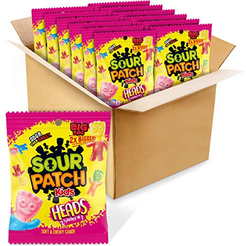 Sour Patch Kids BIG SOUR PATCH KIDS Heads Candy  5 Ounce  Pack of 12