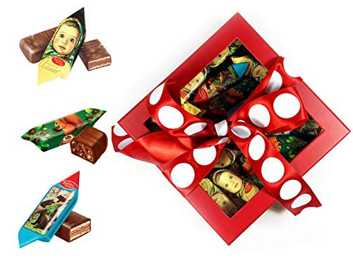 Russian Chocolate Gift Box  Candy Mix by Red October  Mishka  Red Riding Hood  Alenka 2 lb  900 g
