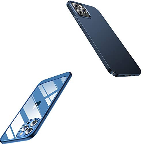 CASEKOO Crystal Clear Case  and  Slim Fit Case Designed for iPhone 12 12 Pro -Pacific Blue