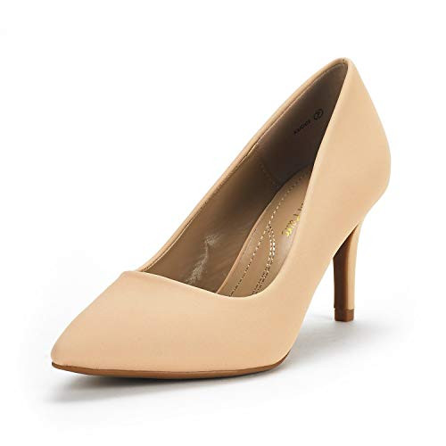 DREAM PAIRS Women's KUCCI Nude Nubuck Classic Fashion Pointed Toe High Heel Dress Pumps Shoes Size 8.5 M US