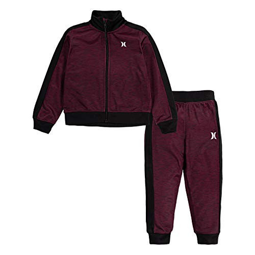 Hurley Boys' Toddler Baby Tricot Track Suit  Deep Maroon Heather  3T