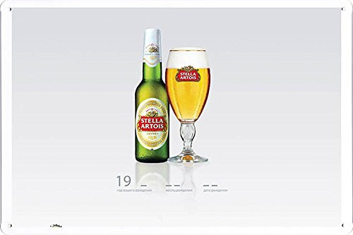Tin Sign Metal Poster Plate (8"x12") of Stella Artois Beer 19 by Food & Beverage Decor Sign