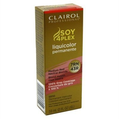 Clairol Professional Liquicolor Permanent 7Rn 43R Medium Red Neutral Blonde 2 Ounce  59ml   6 Pack