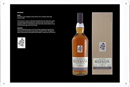 Tin Sign Metal Poster Plate (8"x12") of Rosebank 25 Whisky: ROSEBANK 25 by Food & Beverage Decor Sign
