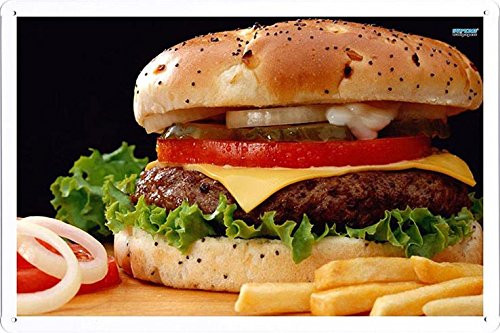 Hamburger 5116 Tin Poster by Food & Beverage Decor Sign
