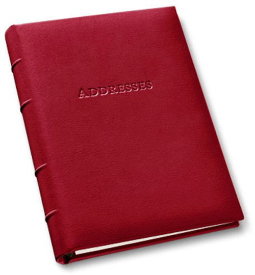 Leather Desk Address Book by Gallery Leather - Camden Red - Refillable Binder