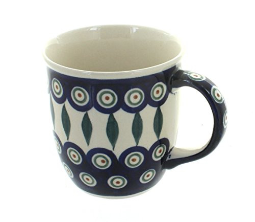 Blue Rose Polish Pottery Peacock Plain Mug