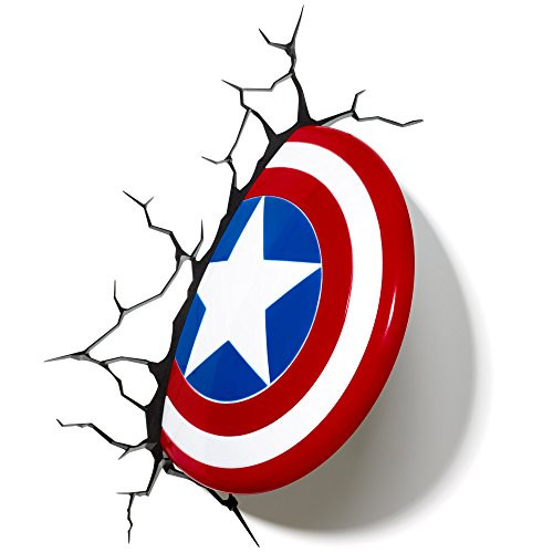 3DLightFX Marvel Avengers Captain America 3D Deco Light Red  White  Blue