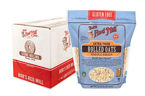 Bob's Red Mill Gluten Free Extra Thick Rolled Oats  32 Oz  4 Pack