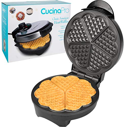 Heart Waffle Maker- Non-Stick Waffle Griddle Iron with Browning Control- 5 Heart-Shaped Waffles Heart Waffle Maker- Non-Stick Waffle Griddle Iron with Browning Control- 5 Heart-Shaped Waffles