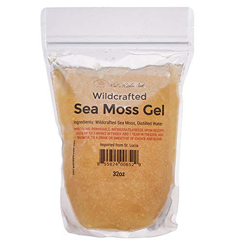 Sea Moss Irish Moss Gel - 100% Natural  Wildcrafted  Sea Vegetable  Raw  Vegan  Source of Iodine  Calcium  Iron  Magnesium  Selenium  Zinc  and  More - Thyroid  and  Immunity Support  16oz   32oz