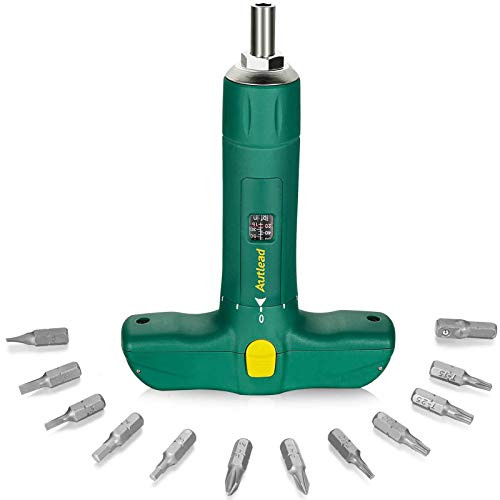 Torque Screwdriver  Adjustable T-shape Torque Wrench of Wide Range 15-75 Inch Pound in 1 Increment  12 Pcs 1 4" Bits of Torx Hex PH SL  for Firearm Accurizing  Scope Mounting and Bike Repairing