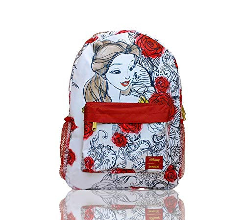 Loungefly Disney Belle Princess Red Roses Nylon Backpack Standard