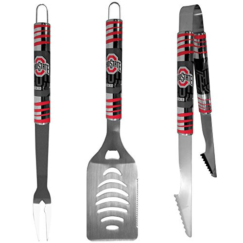 NCAA Siskiyou Sports Fan Shop Ohio State Buckeyes Tailgater BBQ Set 3 piece Team Color NCAA Siskiyou Sports Fan Shop Ohio State Buckeyes Tailgater BBQ Set 3 piece Team Color